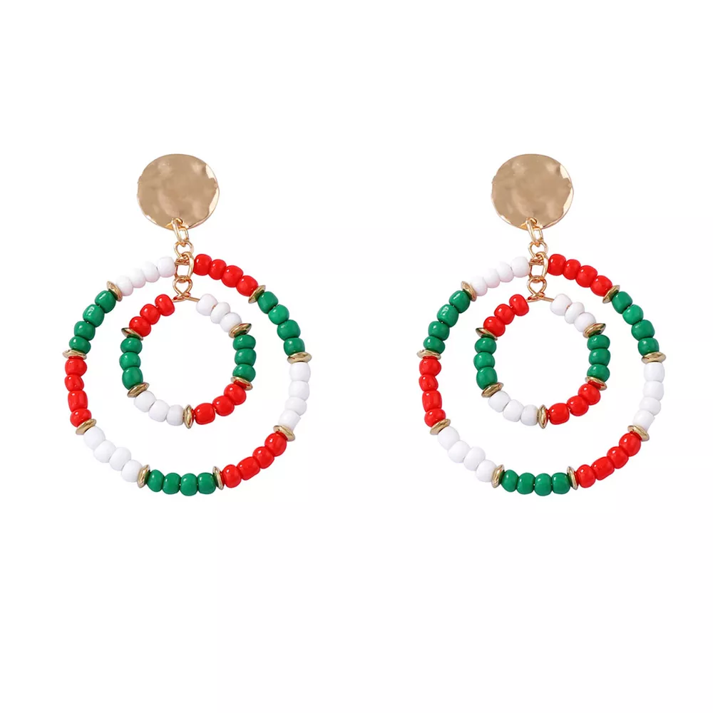 Christmas Beaded Hoop Earrings, image 5