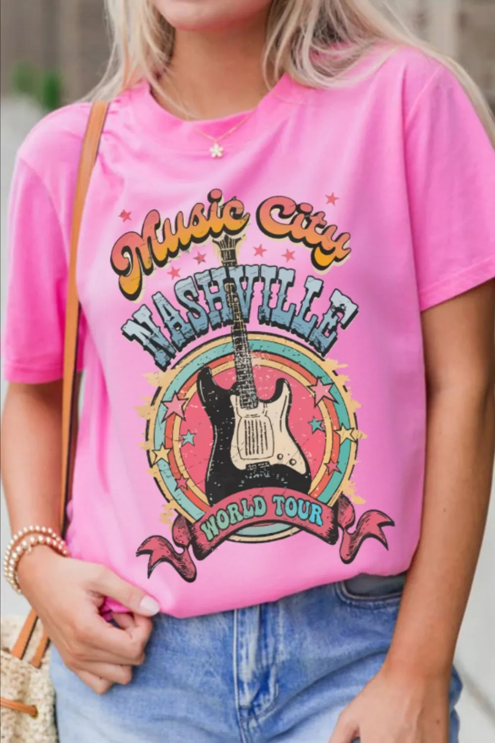 Graphic Round Neck Short Sleeve T-Shirt, image 4
