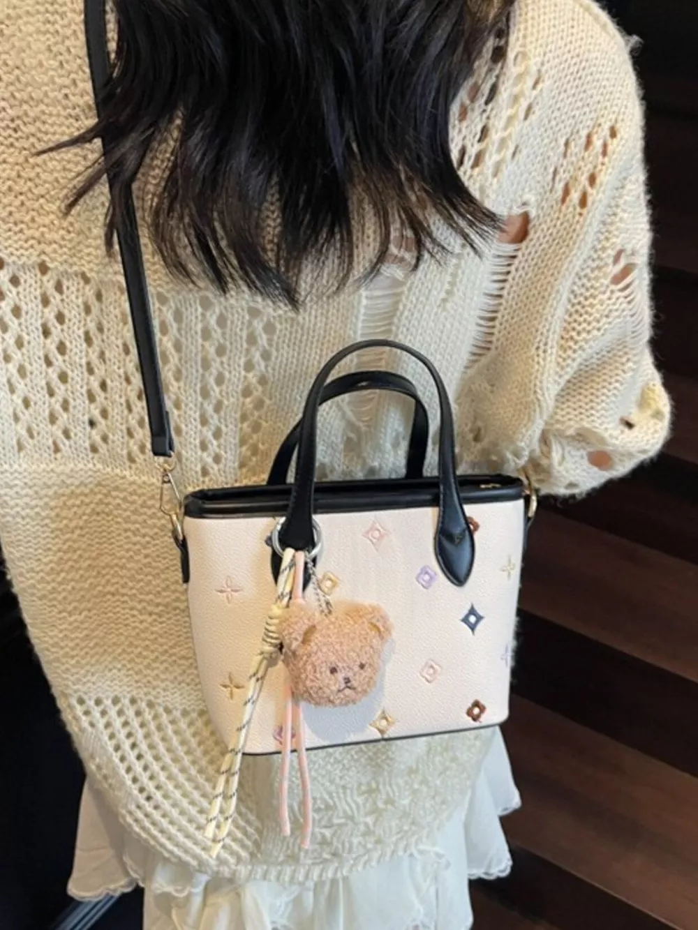 Embroidered Pattern Crossbody Bag, image 3