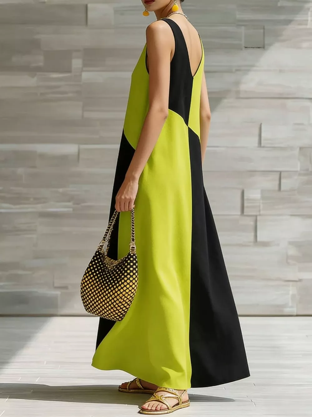 Color Block Sleeveless Maxi Dress, image 11