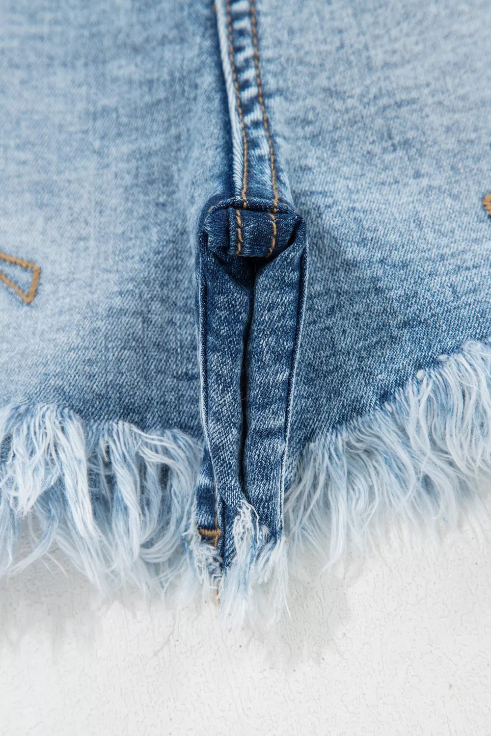 Western Embroidery Stud Denim Shorts, image 8