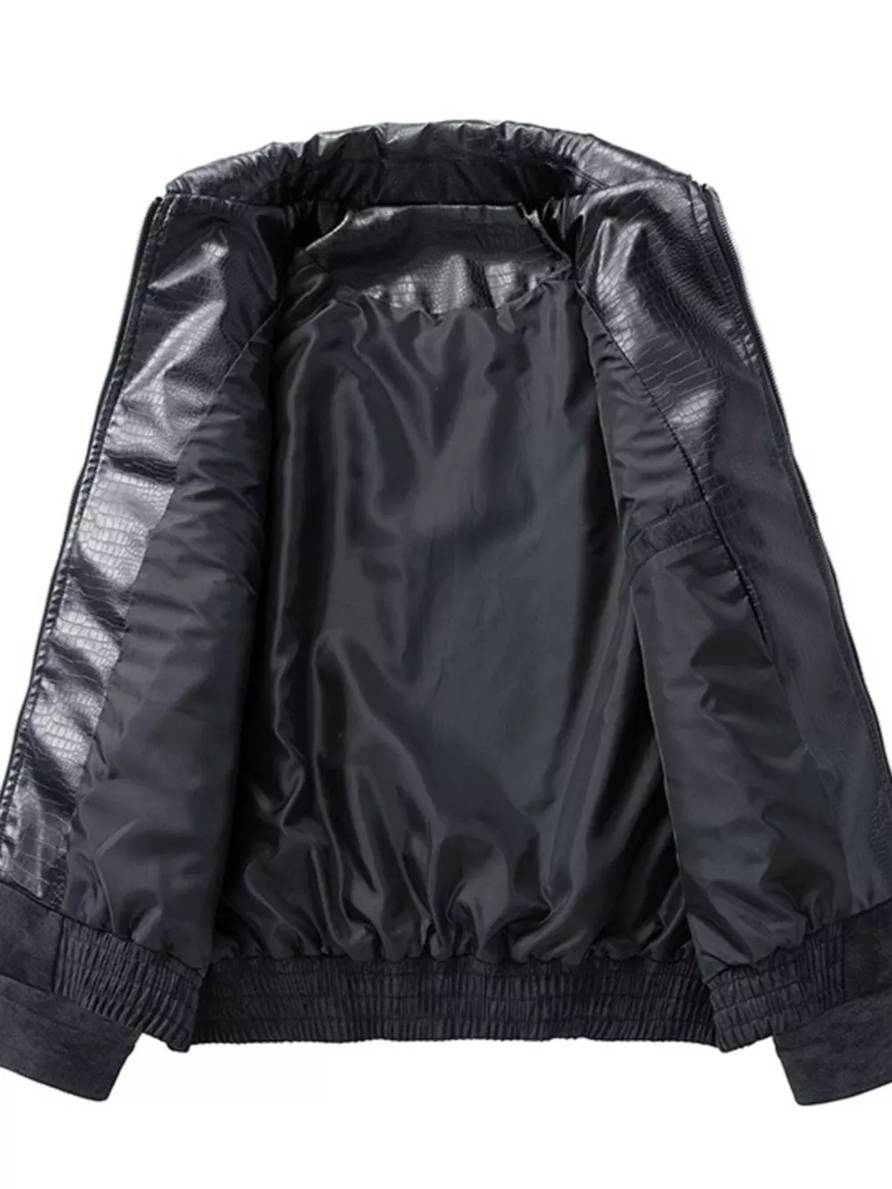 Men's Plus Size Vintage Style Zip Up Bomber Jacket, image 3