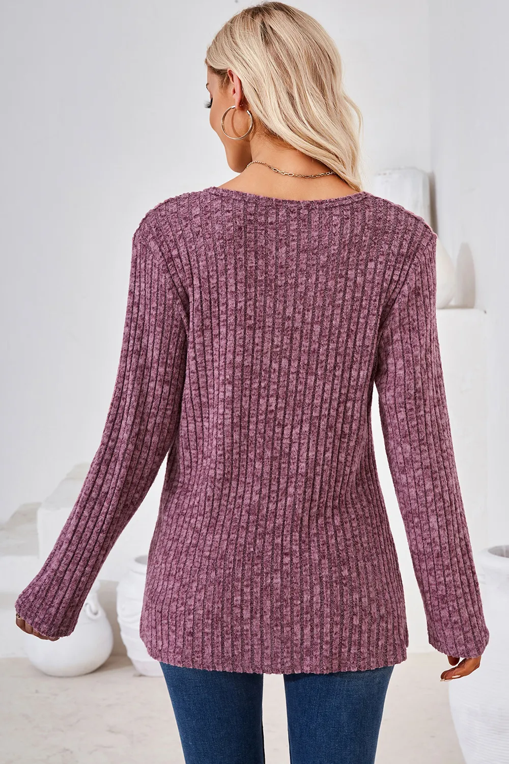 Round Neck Long Sleeve T-Shirt, image 18