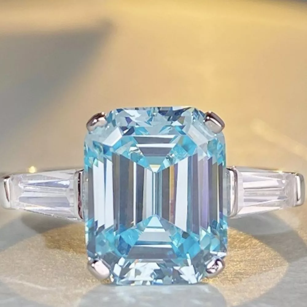 925 Sterling Silver Zircon Geometric Ring, image 3