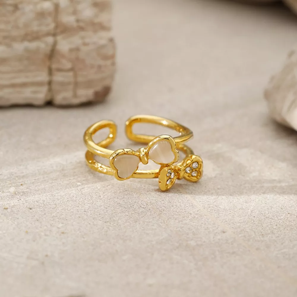 18K Gold-Plated Bow Open Ring, image 4