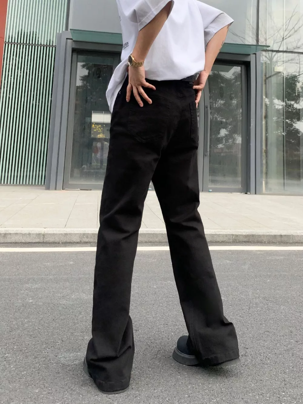 Men's High-Waisted Flare Leg Pants, image 3