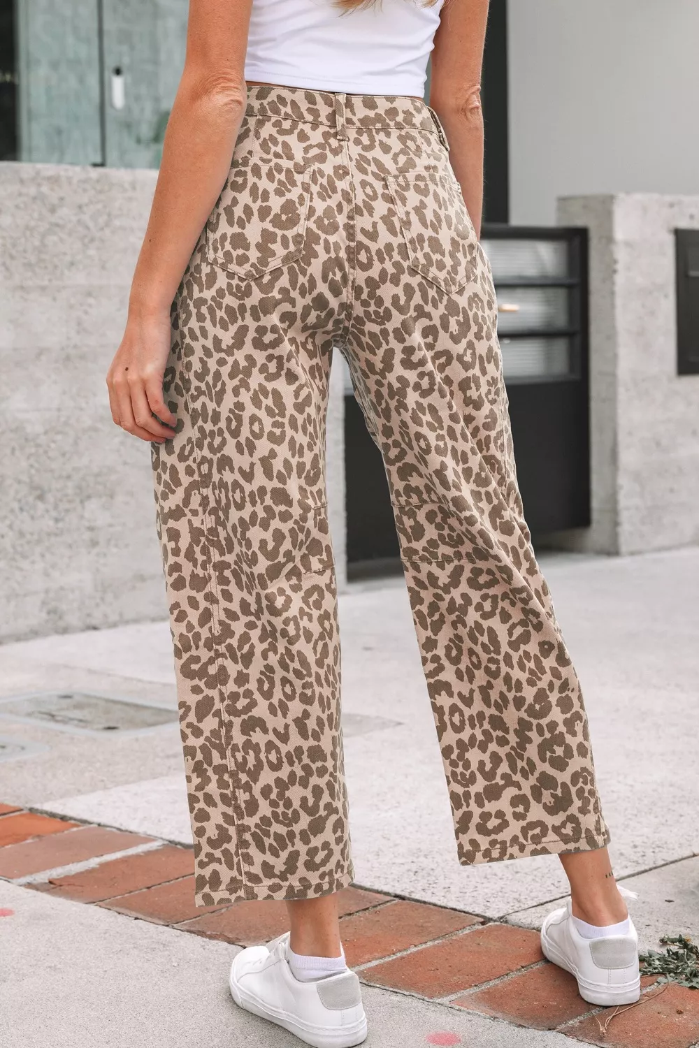 Leopard Print High-Waisted Cropped Jeans, image 6