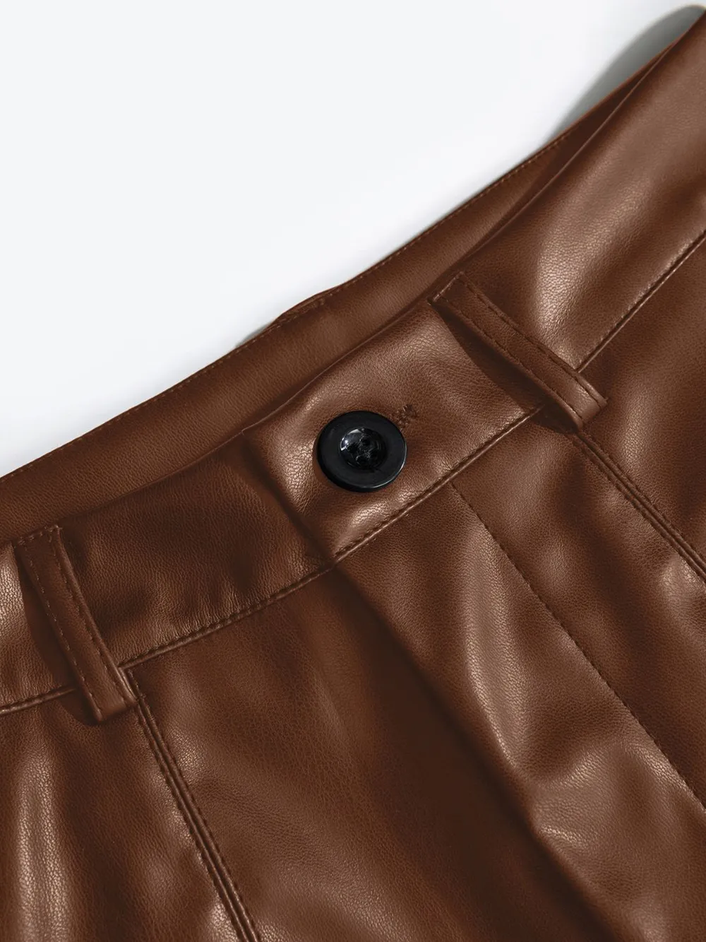 PU Leather High Rise Shorts, image 8