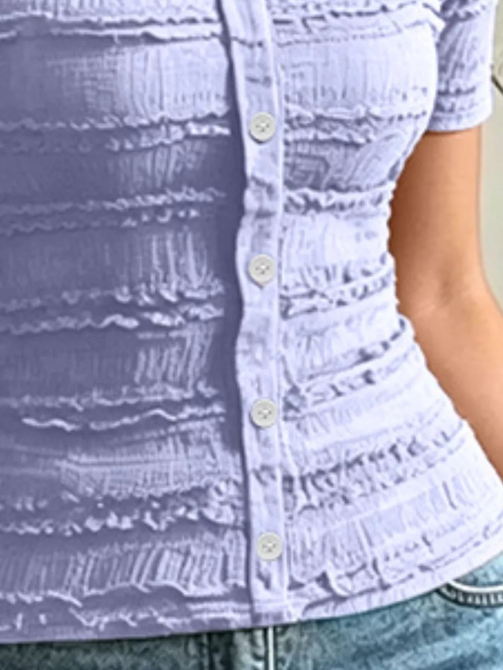 Frill Square Neck Short Sleeve Top, image 9