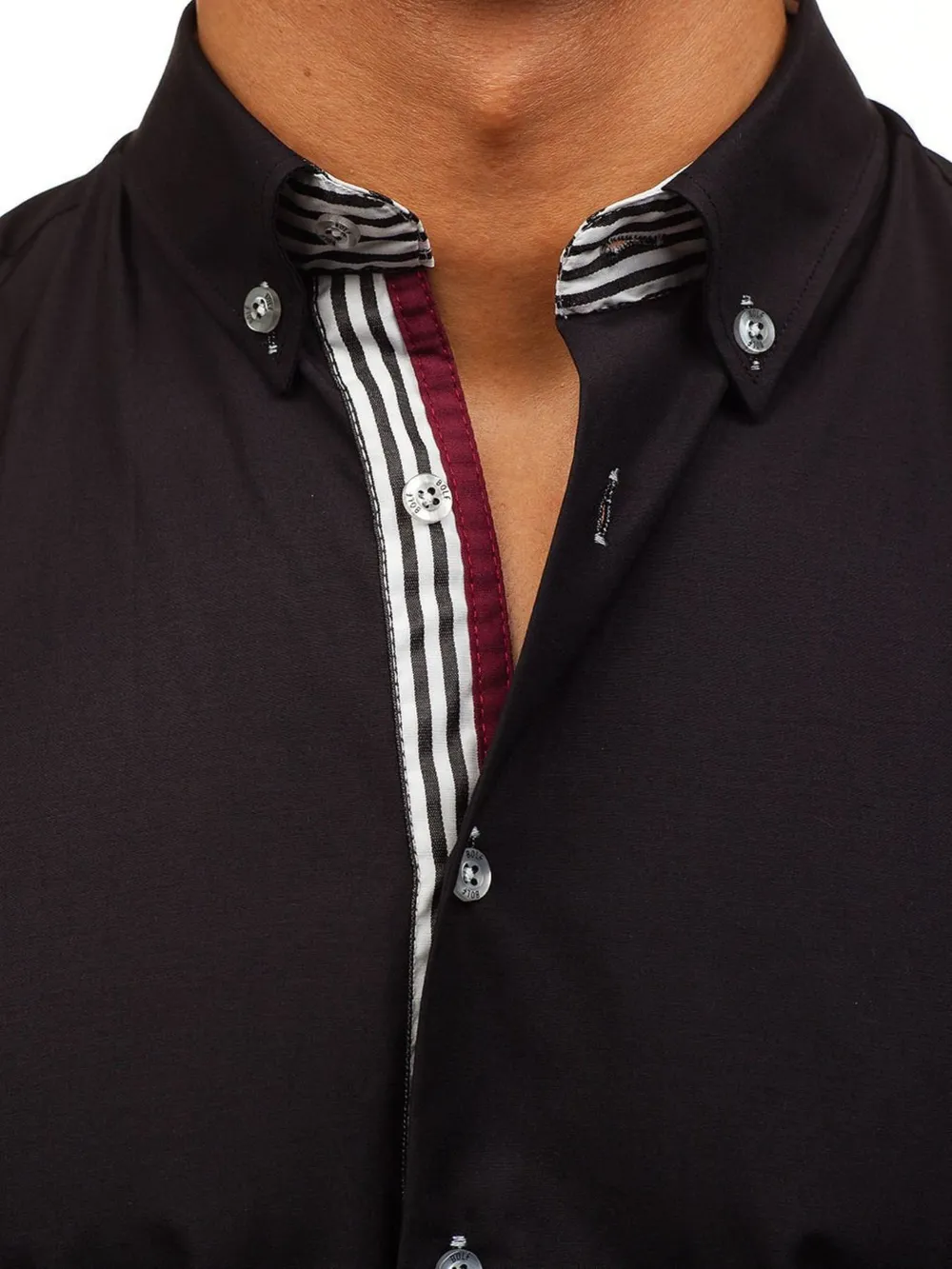 Men's Button-Down Shirt with Striped Detail, image 4