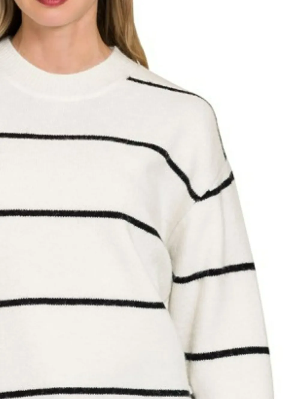 Round Neck Stripe Sweater, image 3