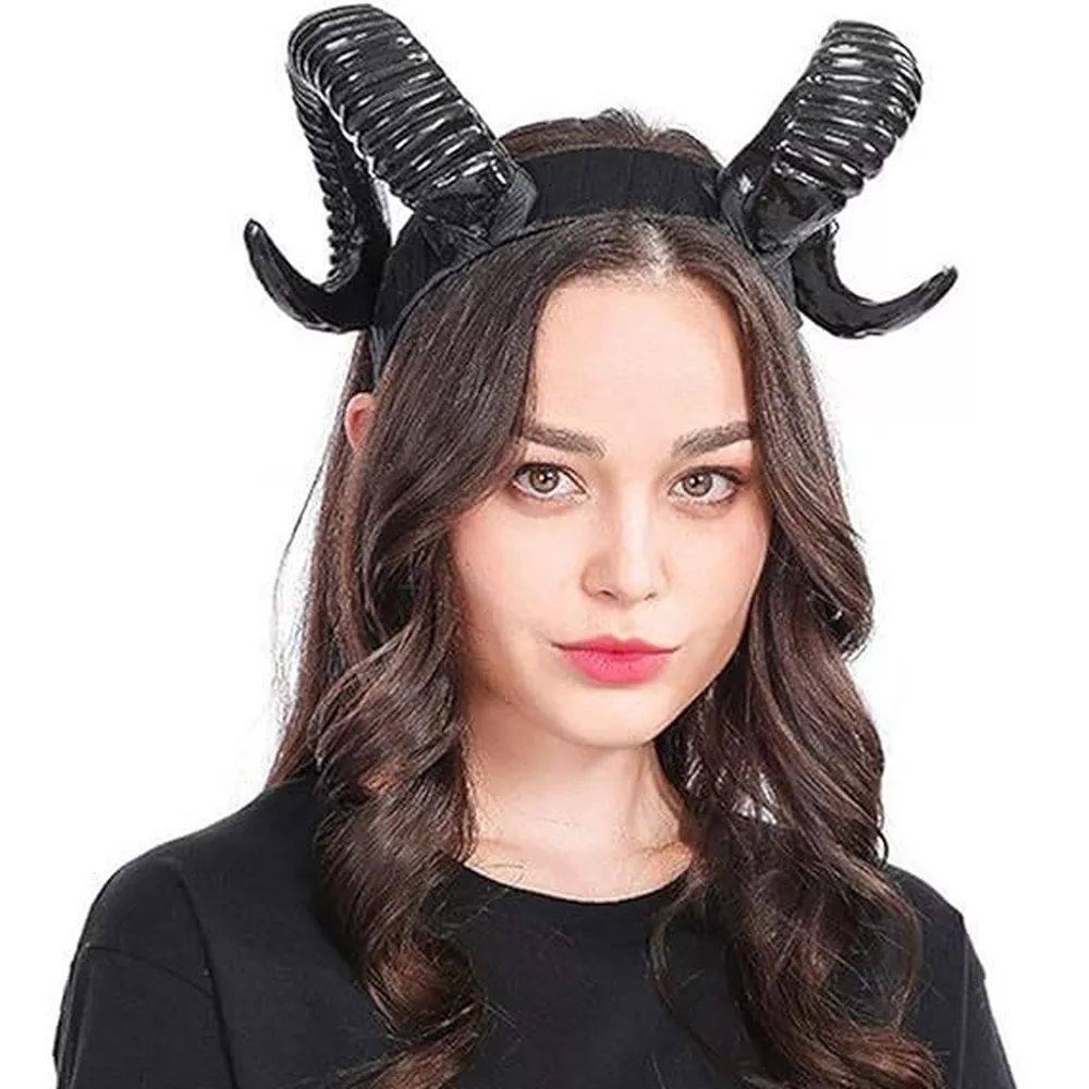 Halloween Gothic Ram Horn Headband, image 2