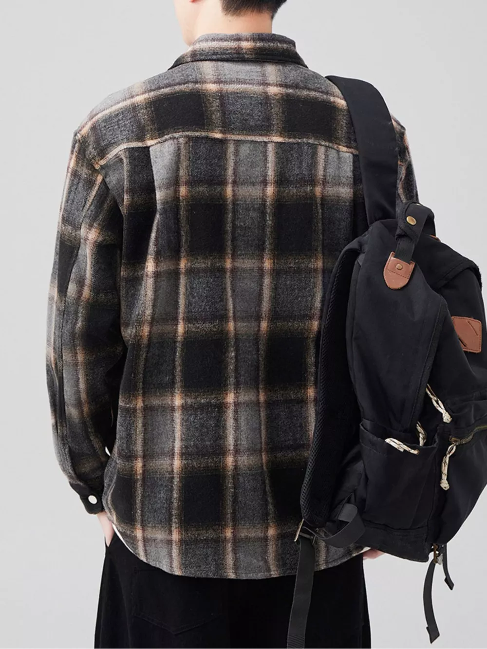 Men's Plaid Button Up Long Sleeve Shirt, image 3