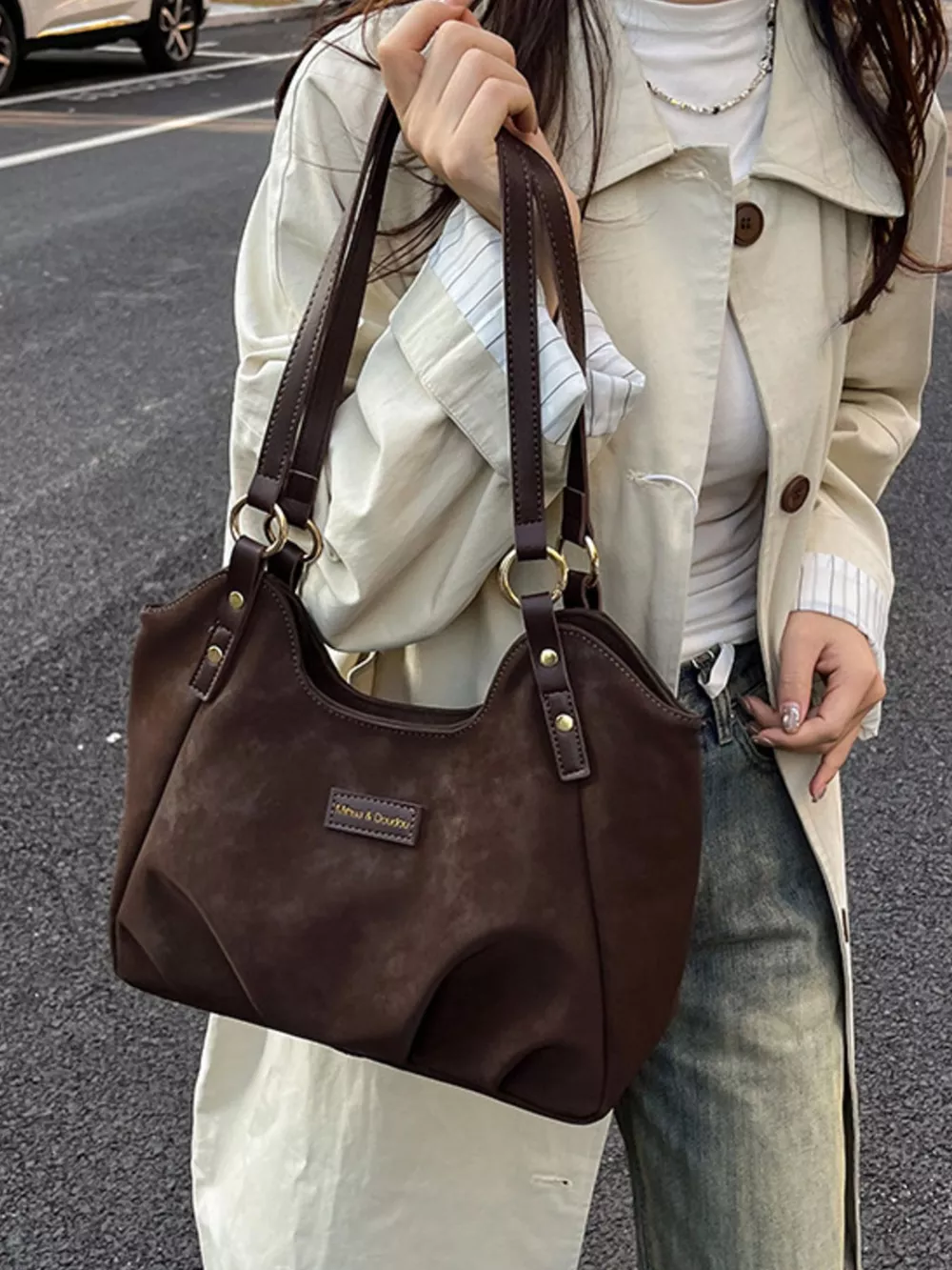 Vintage Suede Handbag, image 6