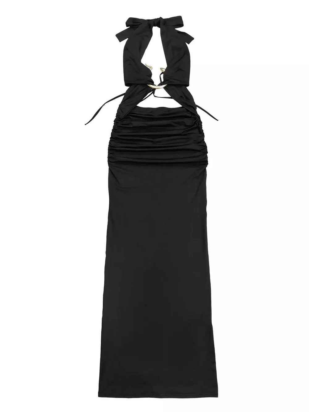 Backless Cut-Out Maxi Dress with Gold Hardware Detail, image 10