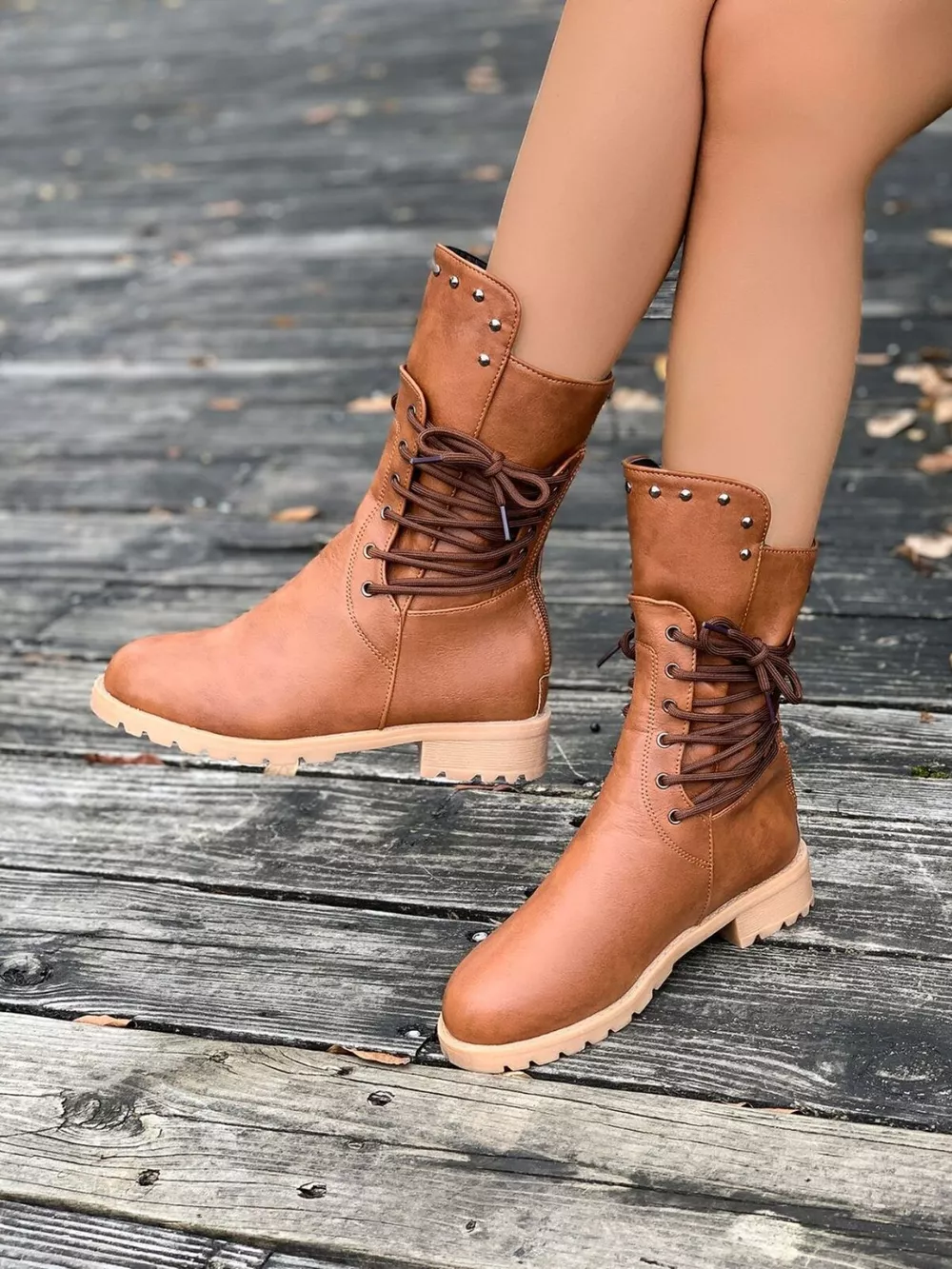 Round Toe Block Heels Boots, image 3