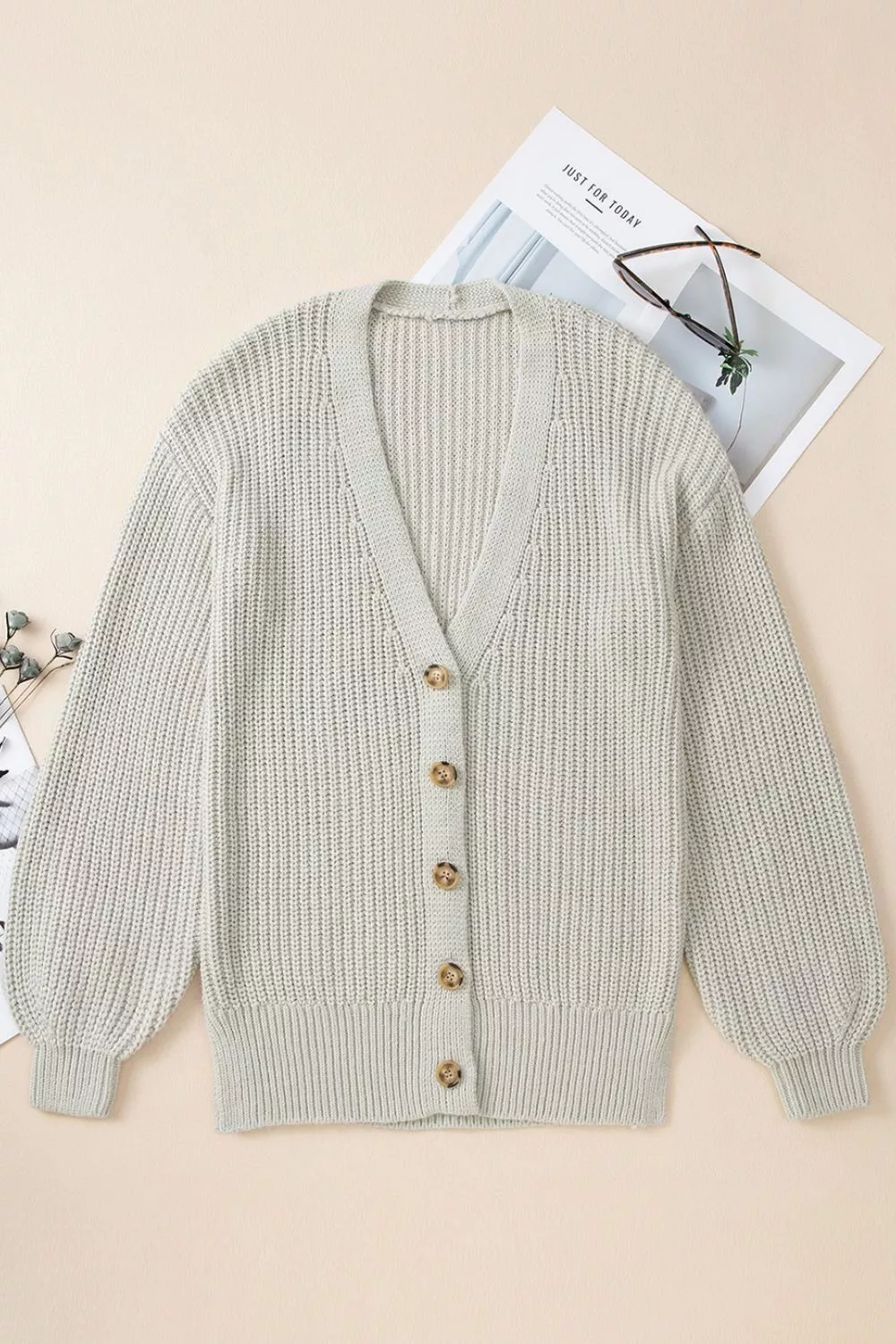 Chunky Knit Button-Down Cardigan, image 17
