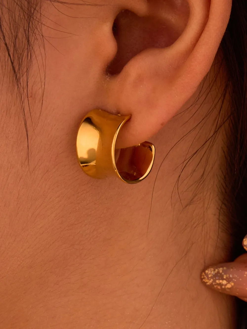 18K Gold-Plated Stainless Steel Geometric Earrings