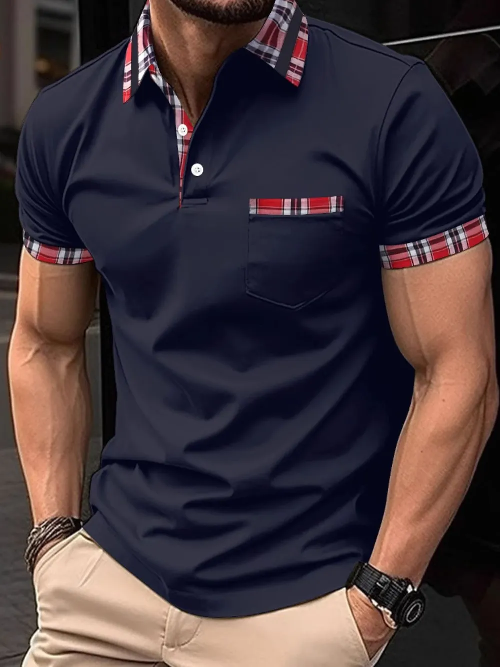 Men's Full Size Collared Neck Short Sleeve Polo Plus Size, image 2