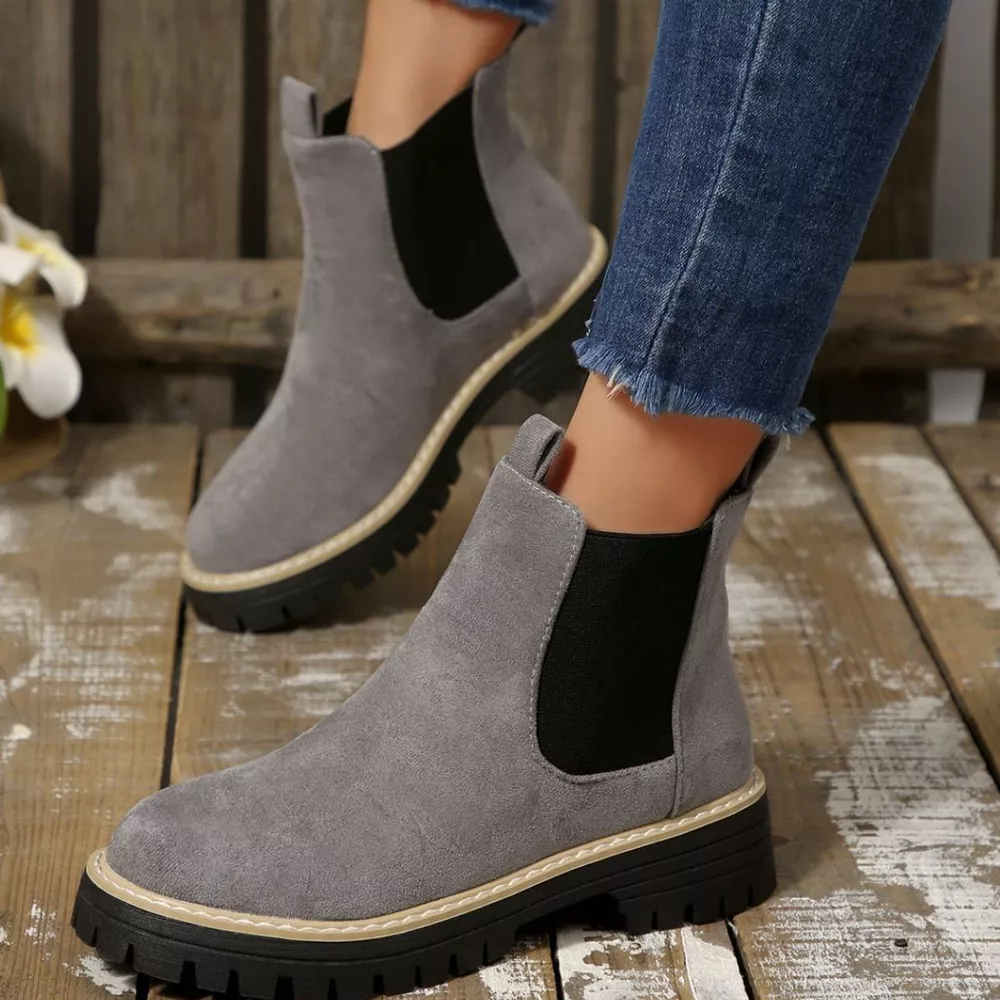 Round Toe Block Heels Boots, image 20