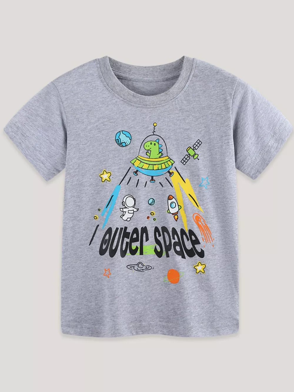 Children's Outer Space Graphic Short Sleeve T-Shirt, image 2