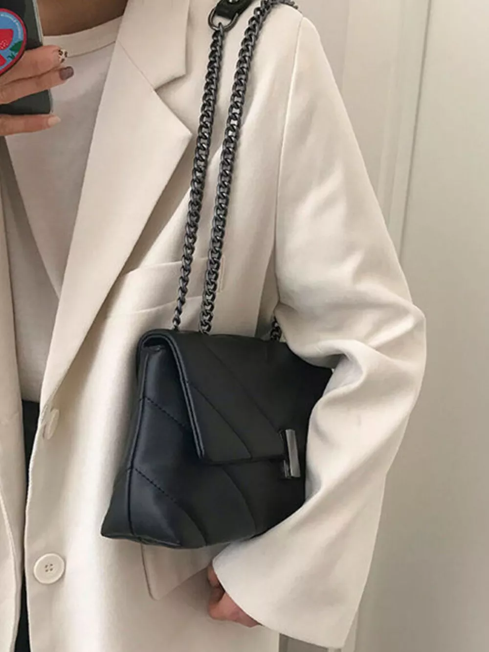 Quilted Chain Shoulder Bag, image 5