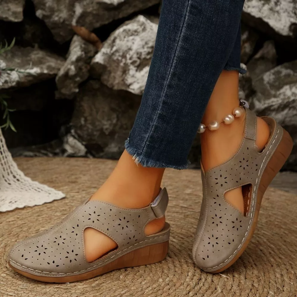 Round Toe Wedge Sandals, image 8