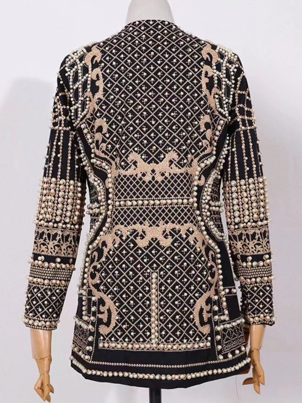 Full Size Embellished Pearl One-Button Blazer Plus Size, image 8