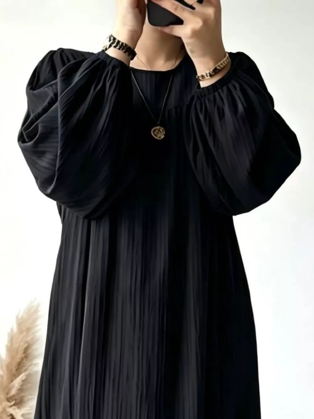 Full Size Textured Puff-Sleeve Maxi Dress Plus Size, image 10