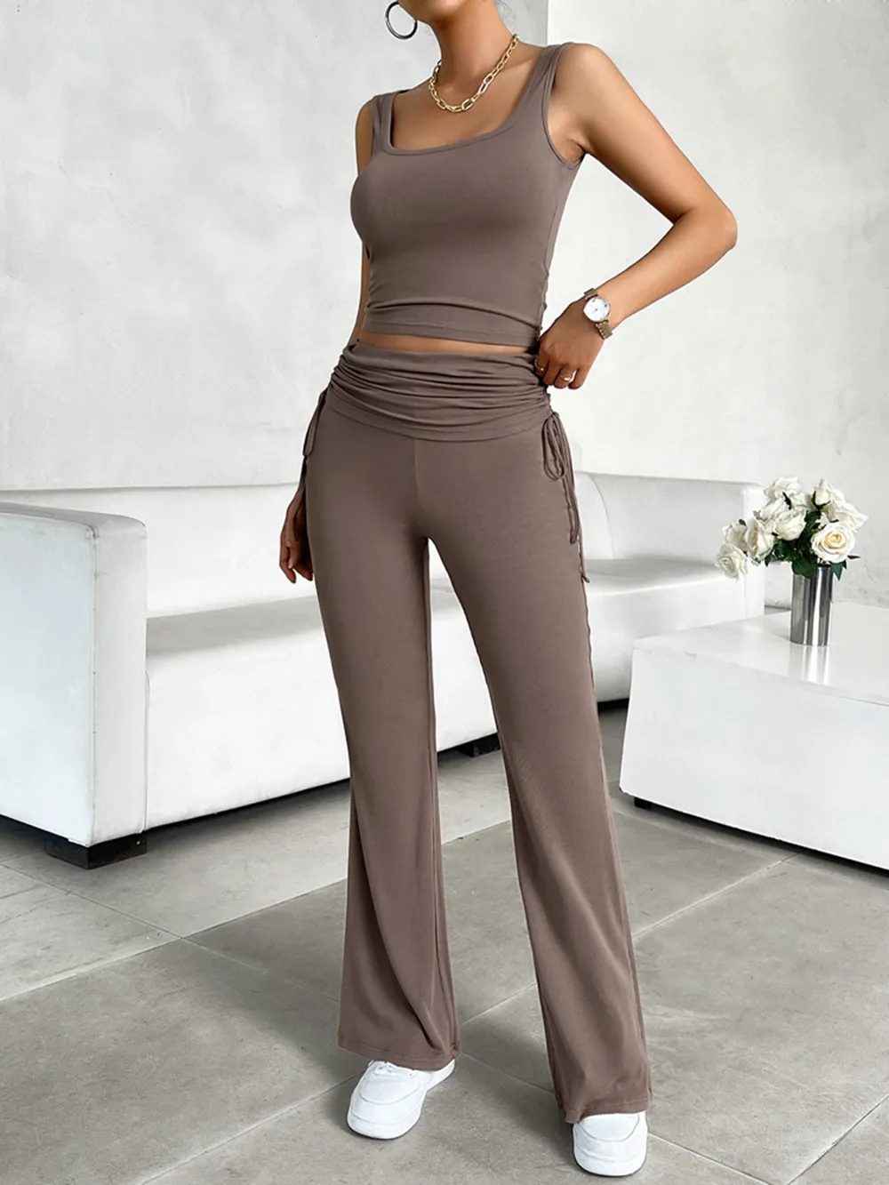 Square Neck Tank and Drawstring Pants Set, image 9