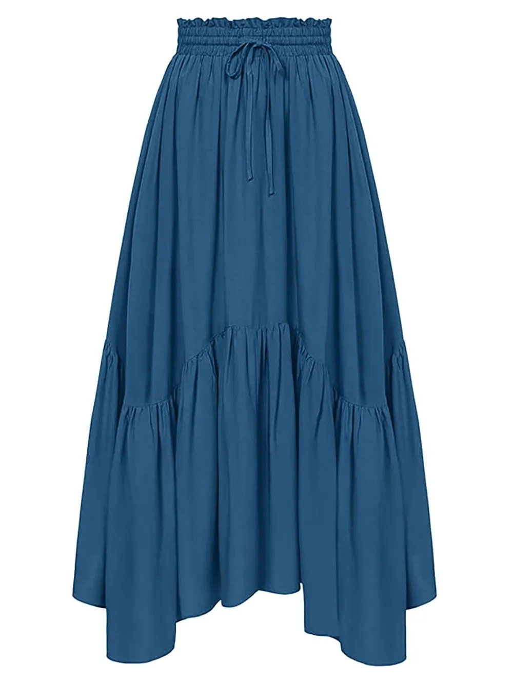 Smocked Waist Band Ruched Layered Skirt, image 5