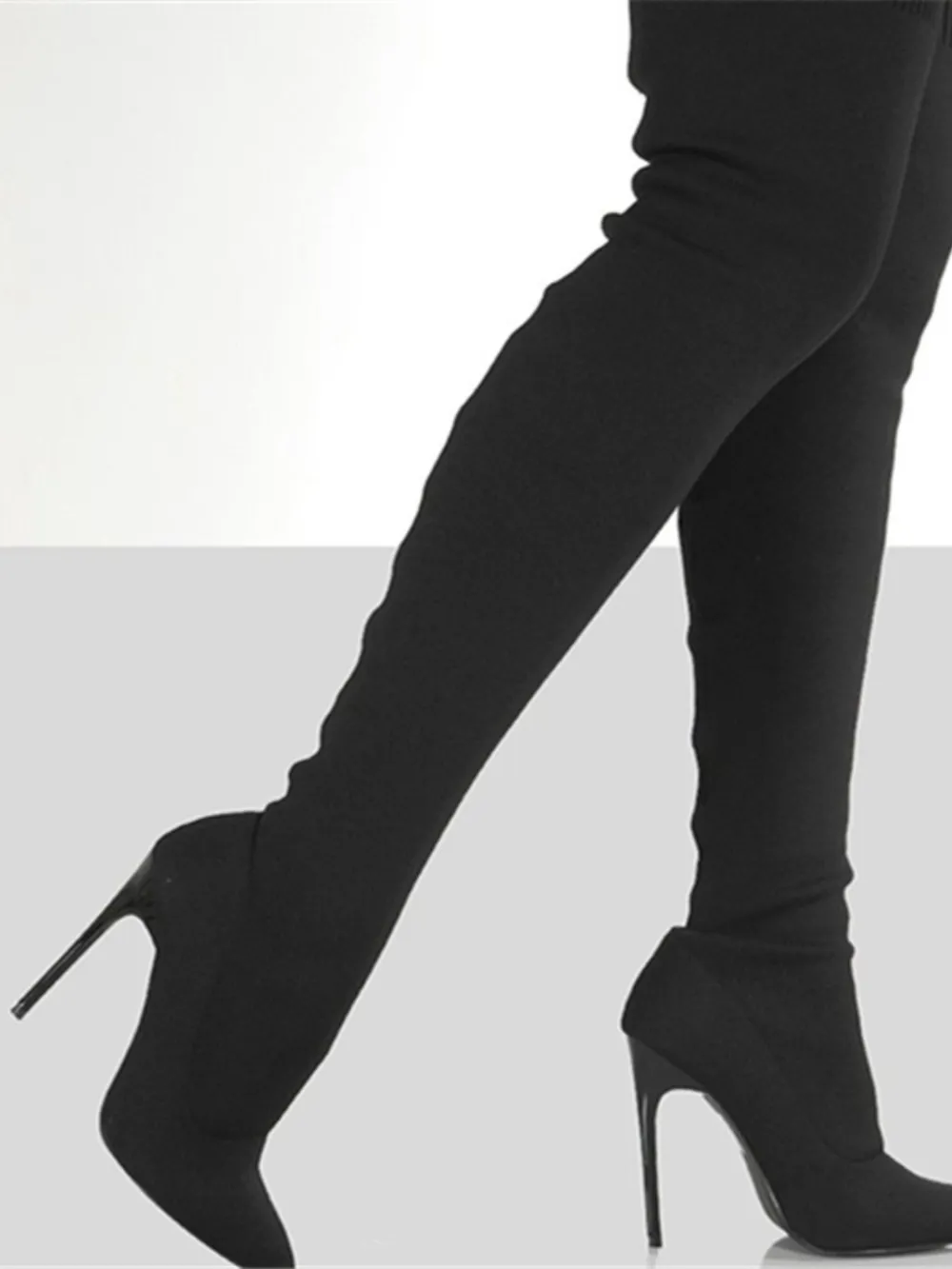 Point Toe Over Knee Stiletto Boots, image 6