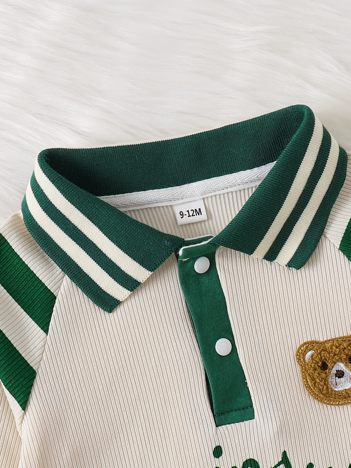 Children's Striped Collar Long Sleeve One-Piece, image 2