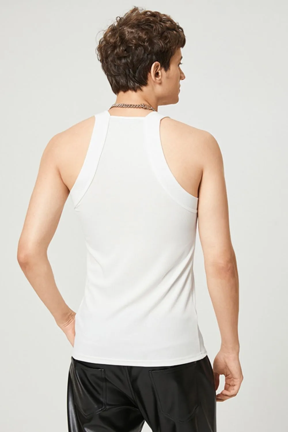 Men's Full Size Square Neck Wide Strap Tank Plus Size, image 3