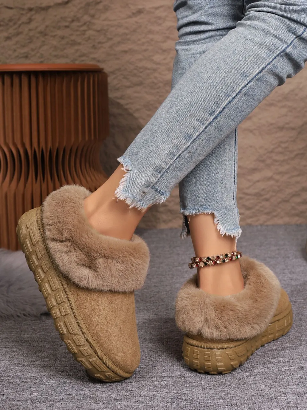 Faux Fur Lined Suede Winter Boots, image 9