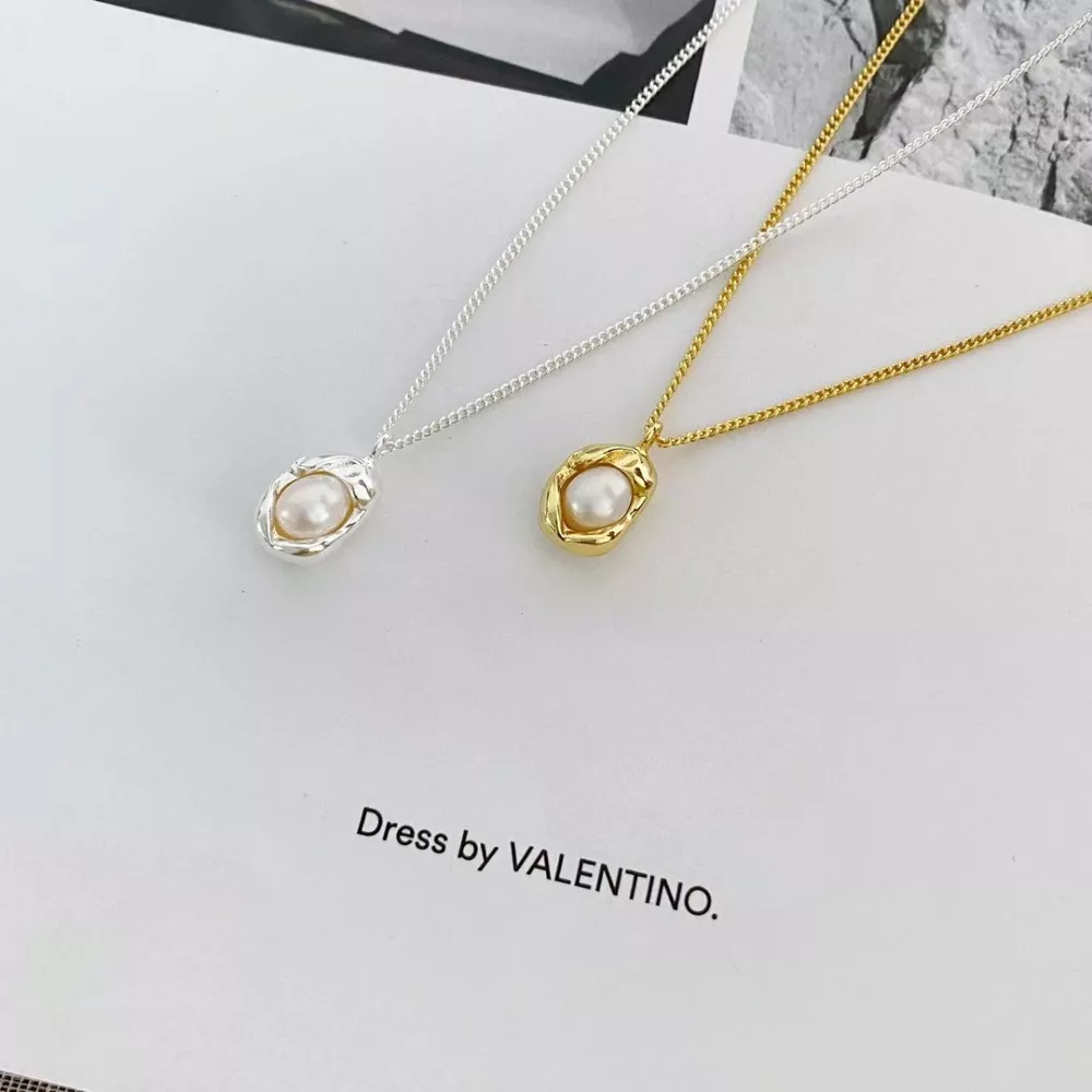 925 Sterling Silver Pearl Pendant Necklace, image 3