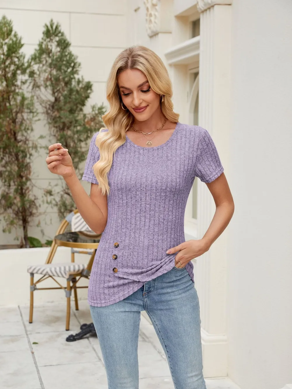 Round Neck Short Sleeve T-Shirt, image 14