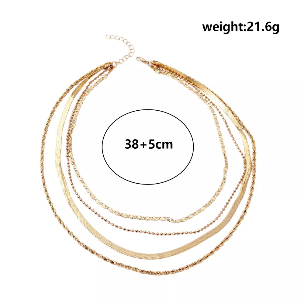 Layered 18K Gold-Plated Chain Necklace, image 7