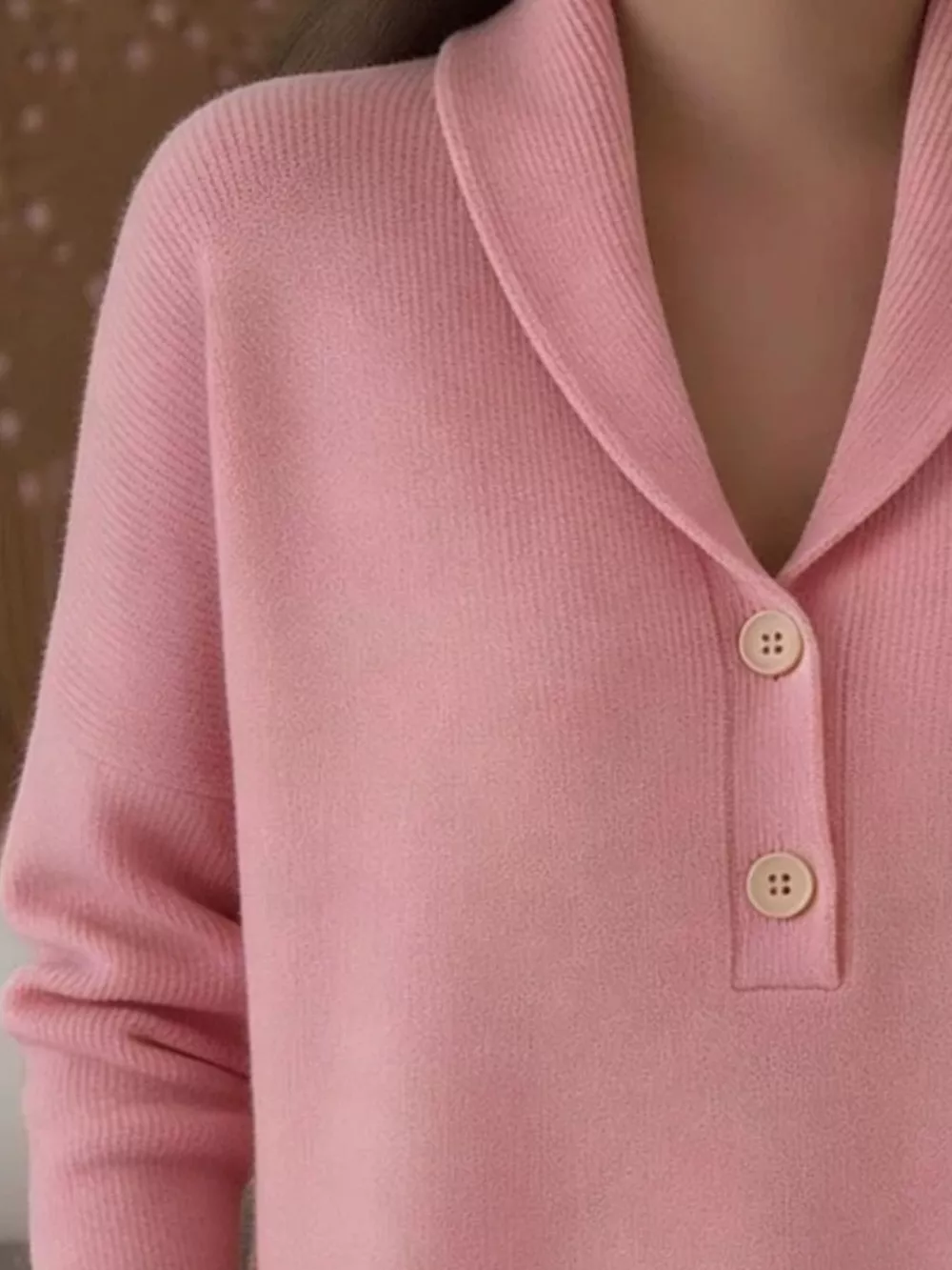 Full Size Button Detail Long Sleeve Sweater Plus Size, image 7