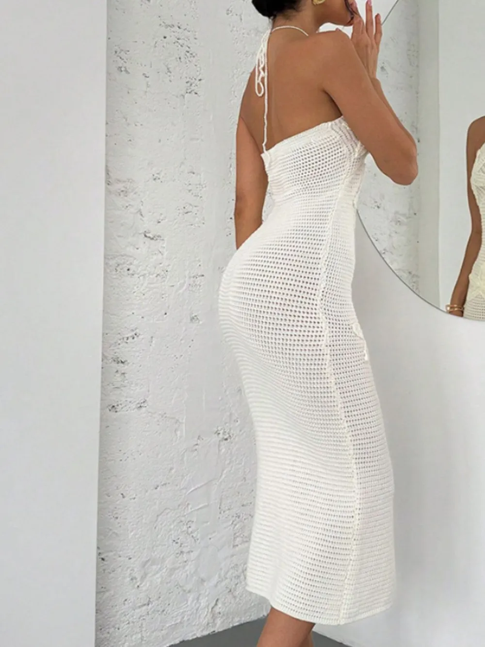 Crochet Backless Midi Knit Dress, image 8