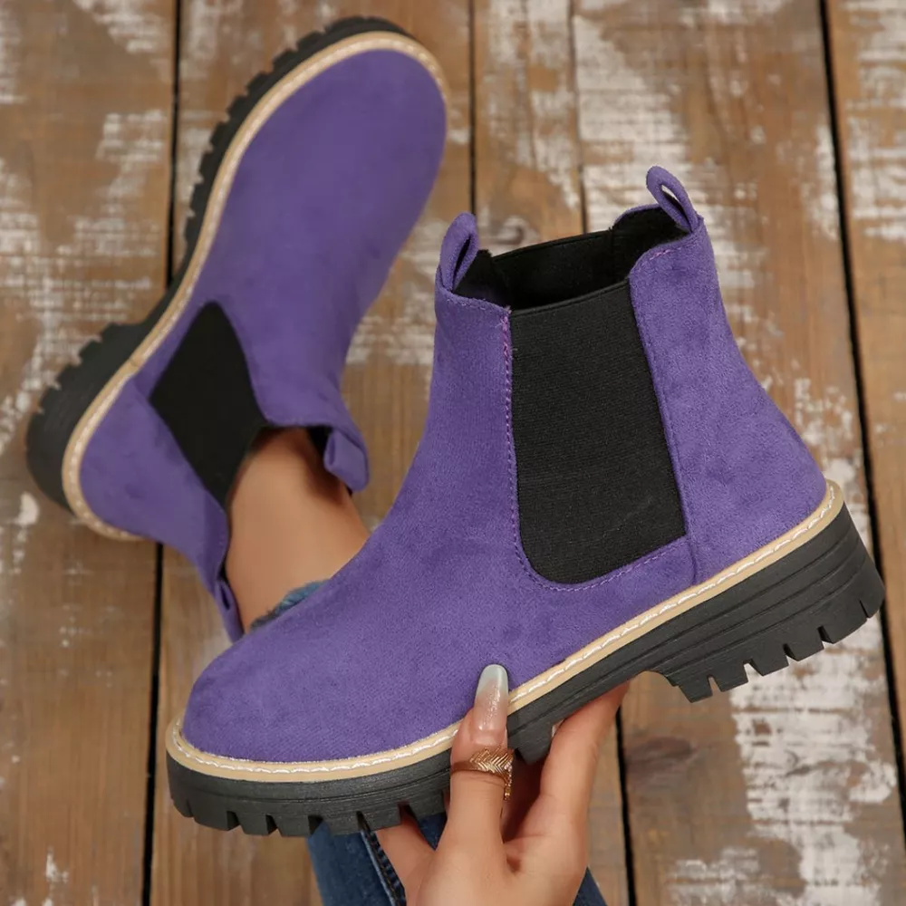Round Toe Block Heels Boots, image 21