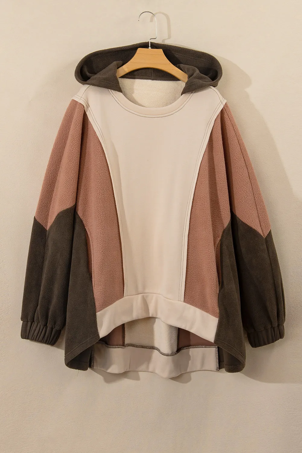 Plus Size Color Block Long Sleeve Hoodie, image 3
