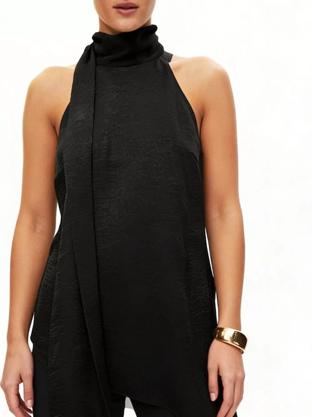 Elegant Halter Neck Asymmetrical Sleeveless Top, image 9