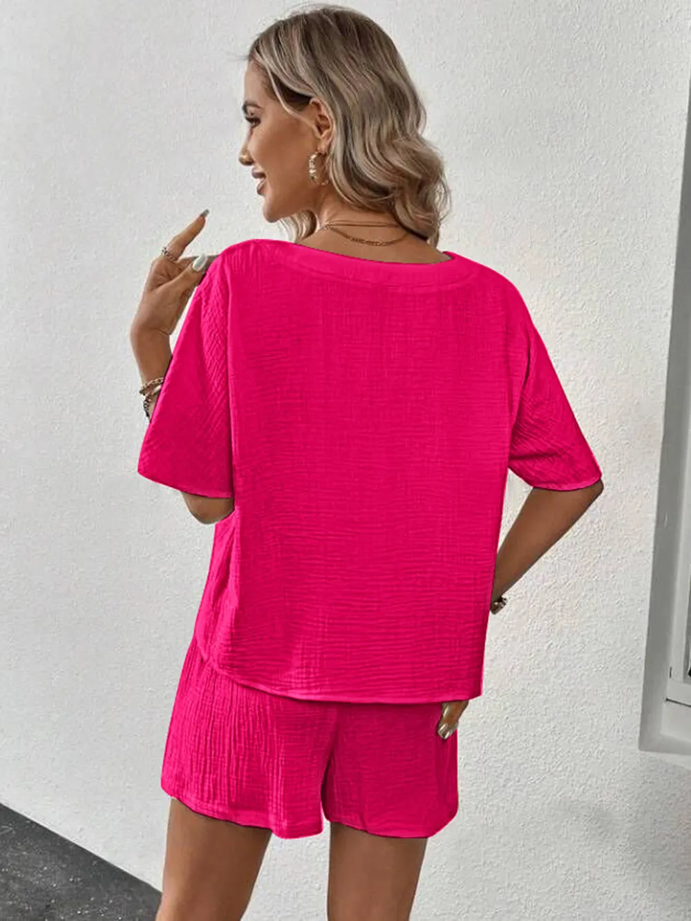 V-Neck Half Sleeve Top and Shorts Set, image 13