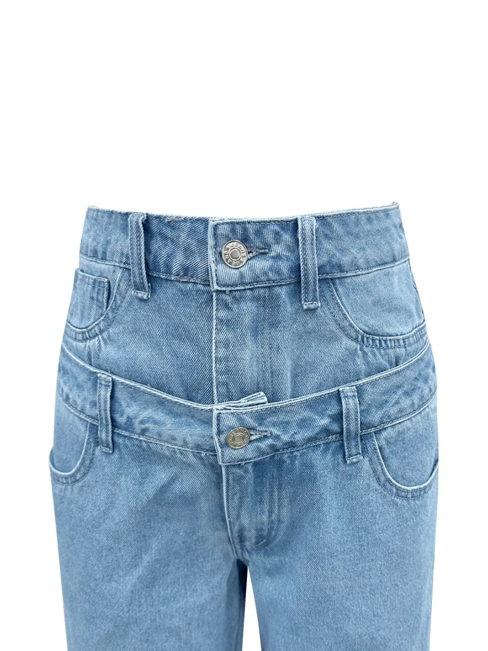 Faux Layered High Waist Jeans, image 5