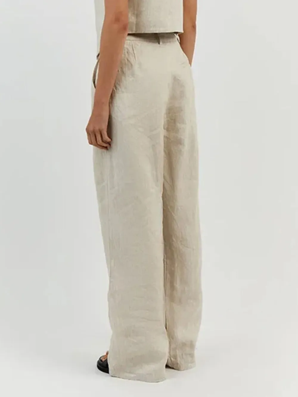 Full Size V-Neck Vest and Wide Leg Pants Set Plus Size, image 5
