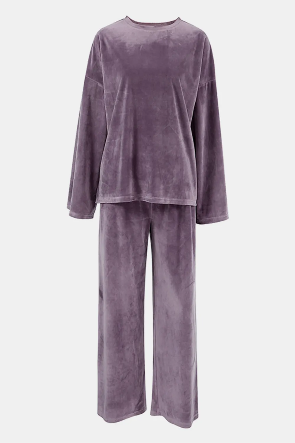 Buttery-Soft Round Neck Long Sleeve Top and Drawstring Pants Set, image 9