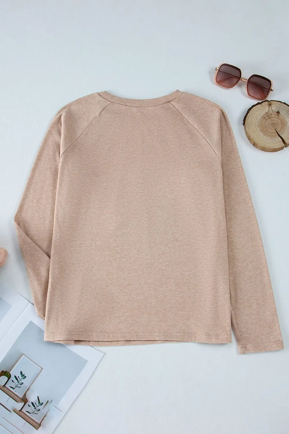 Texture Round Neck Long Sleeve T-Shirt, image 10