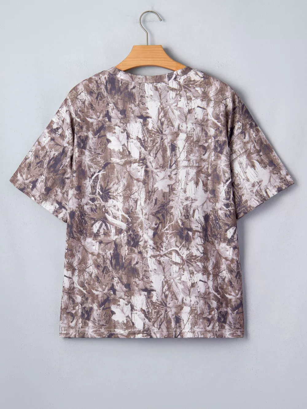 Camouflage Woodland Print Drop Shoulder Tunic Tee, image 4