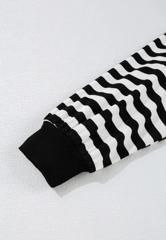 Striped Lace Detail V Neck Top, image 5